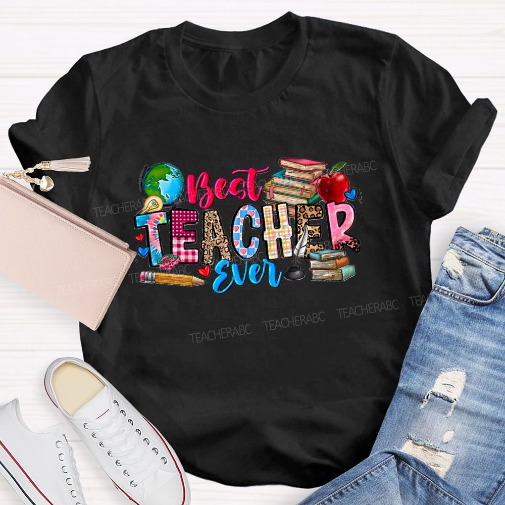 Best Teacher Ever Apple Book T-Shirt