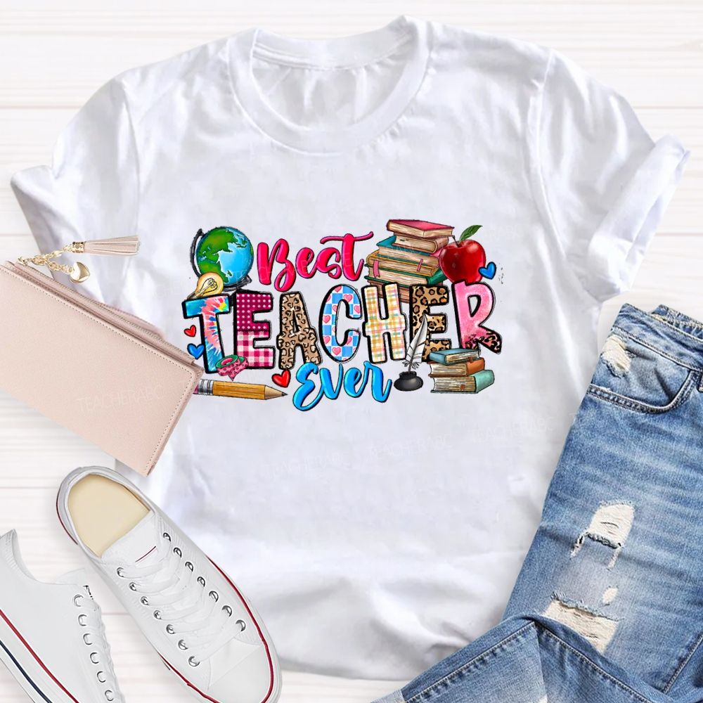 Best Teacher Ever Apple Book T-Shirt