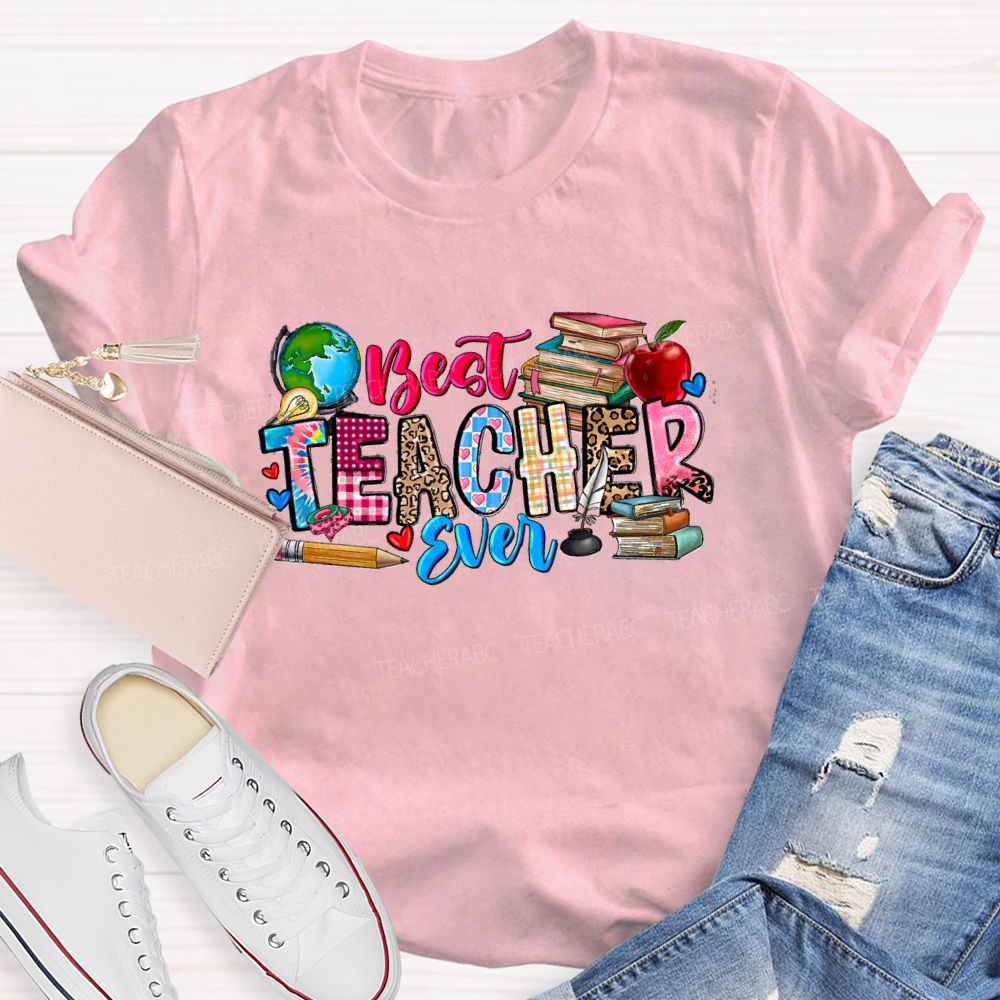 Best Teacher Ever Apple Book T-Shirt
