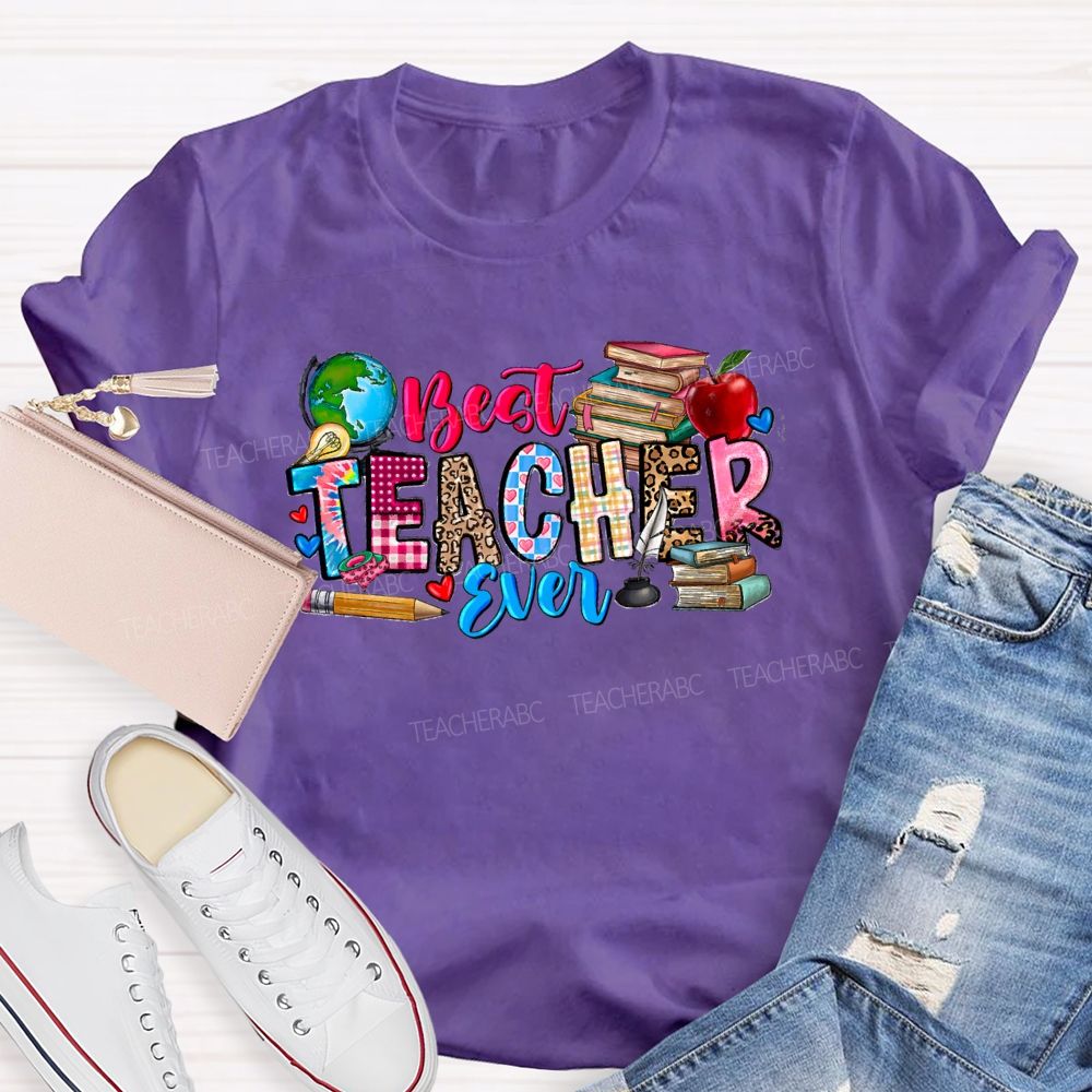Best Teacher Ever Apple Book T-Shirt