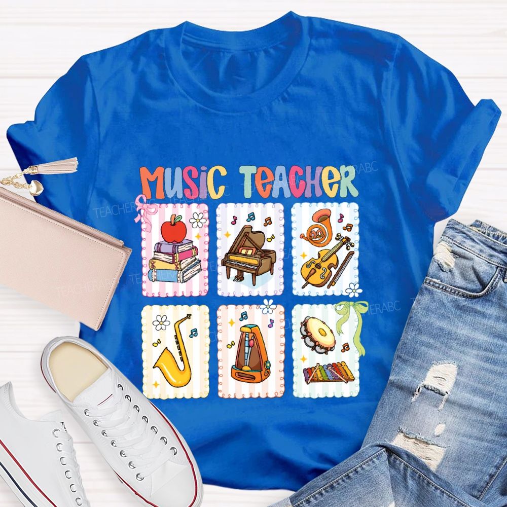 Music Teacher And Various Musical Instruments Teacher T-shirt