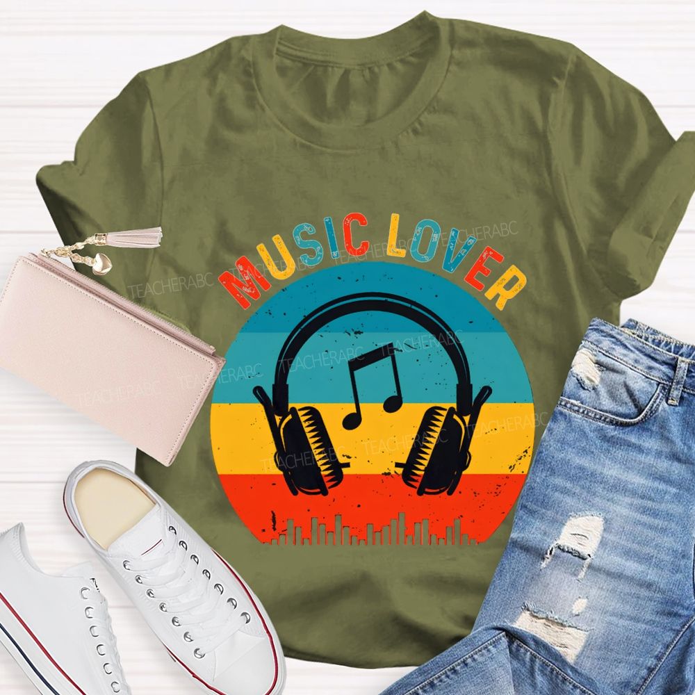 Music Lover And Earphone Music Teacher T-shirt