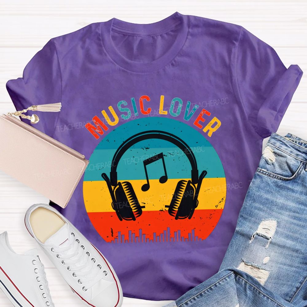 Music Lover And Earphone Music Teacher T-shirt