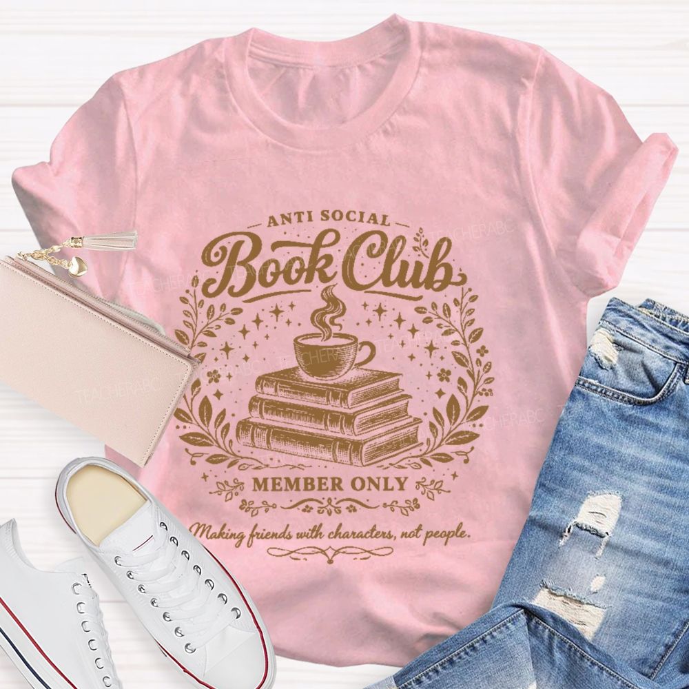 Anti Social Book Club Teacher T-shirt