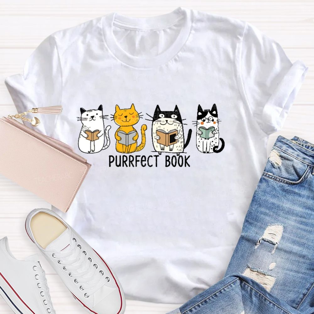 Purrfect Book Teacher T-shirt