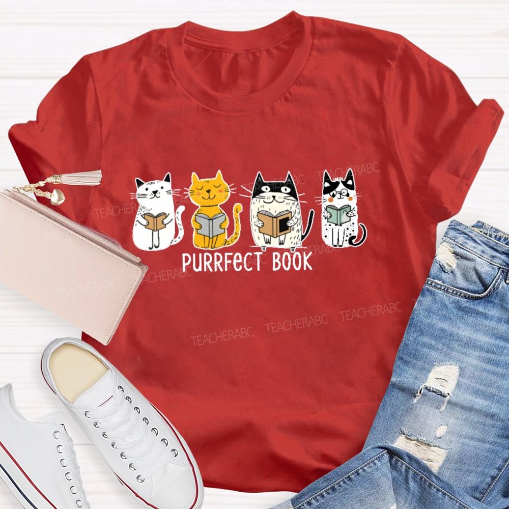 Purrfect Book Teacher T-shirt