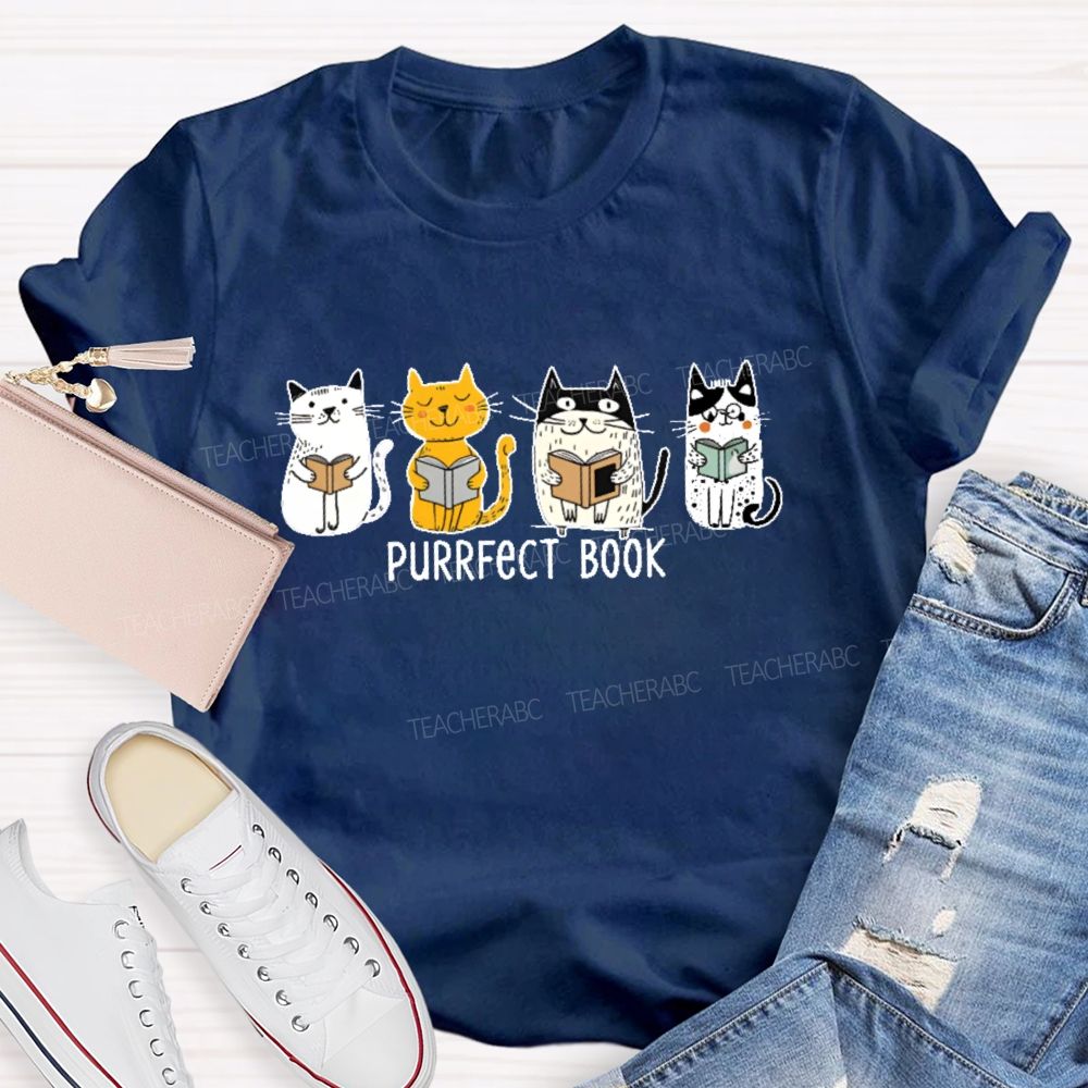 Purrfect Book Teacher T-shirt