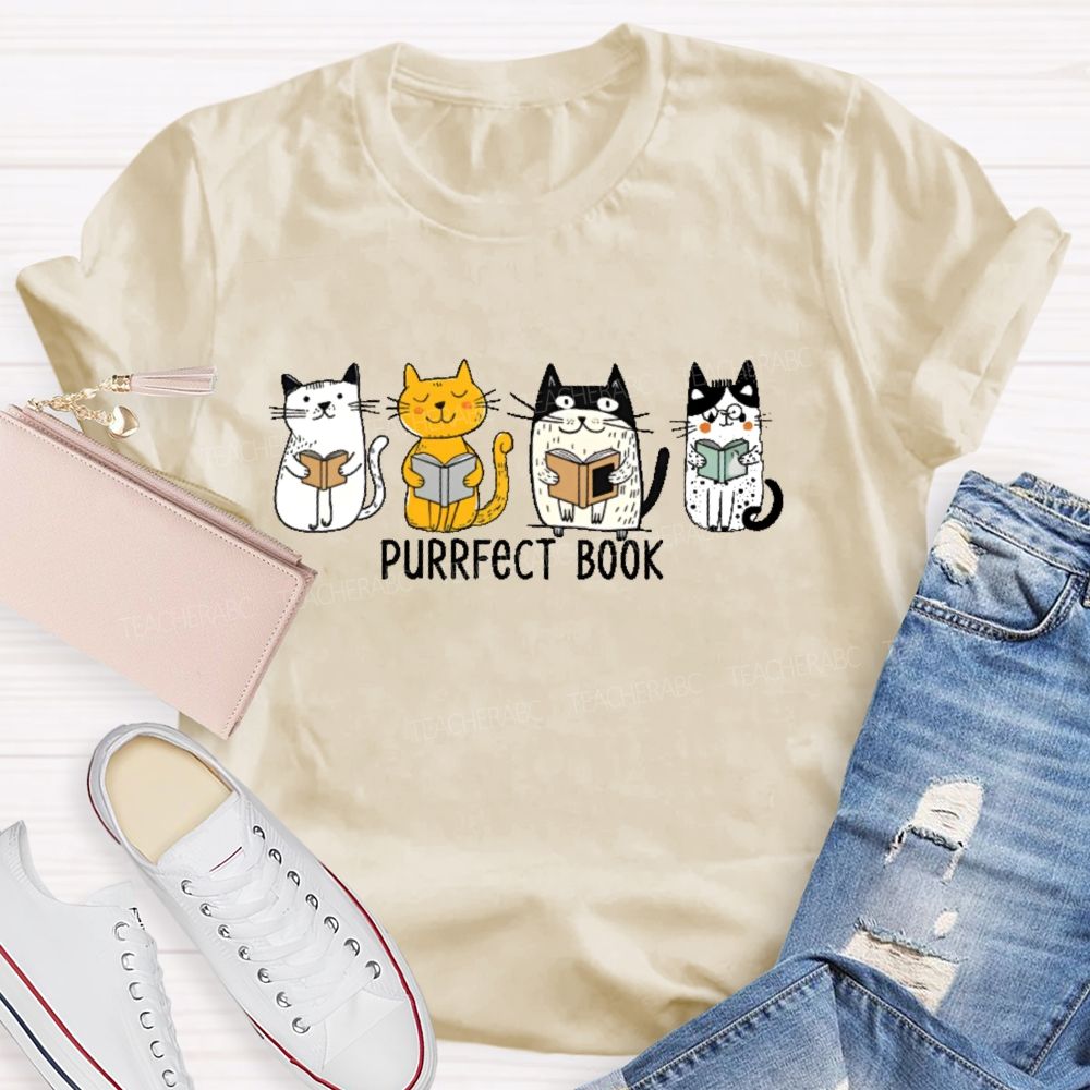 Purrfect Book Teacher T-shirt