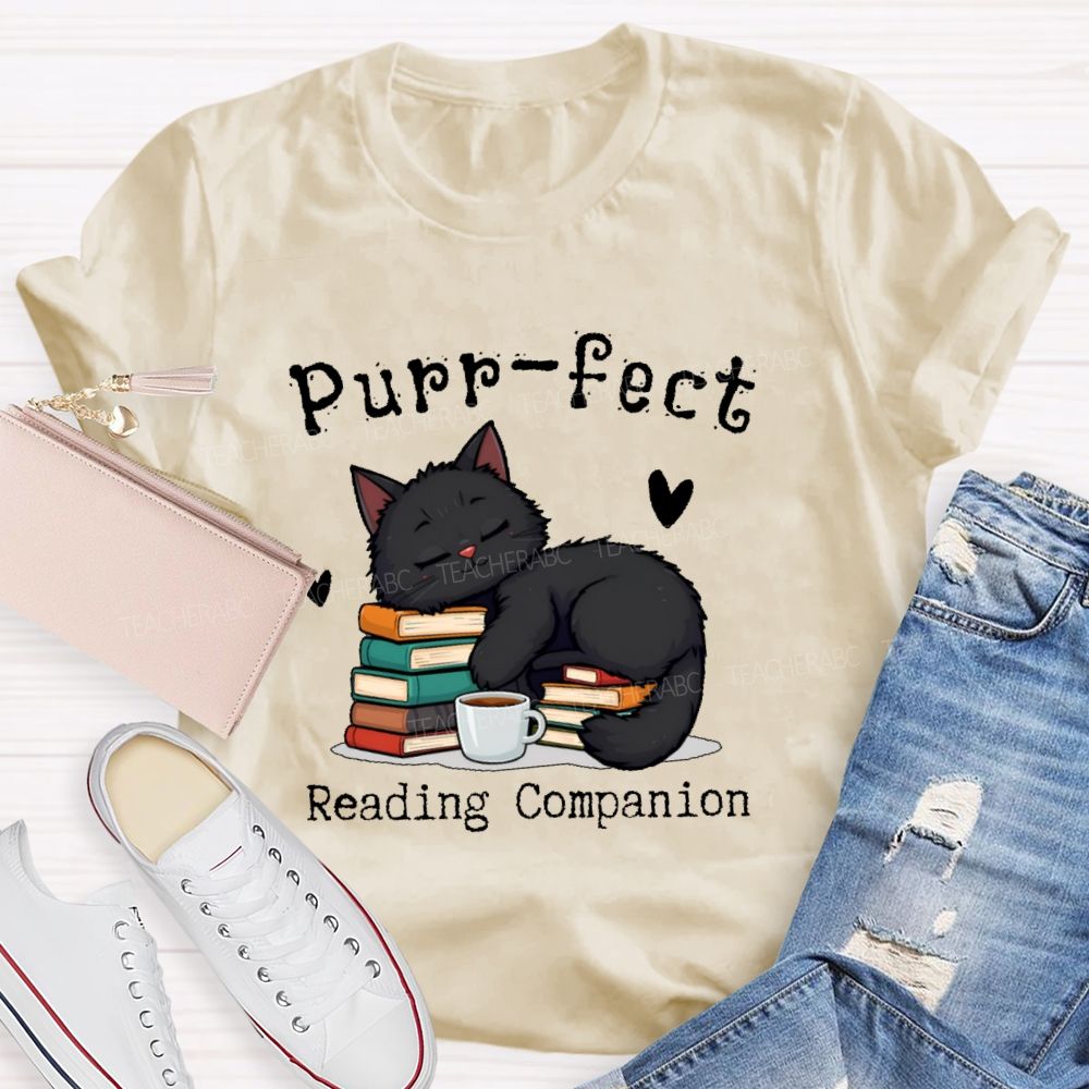 Purr-fect Reading Companion Teacher T-shirt