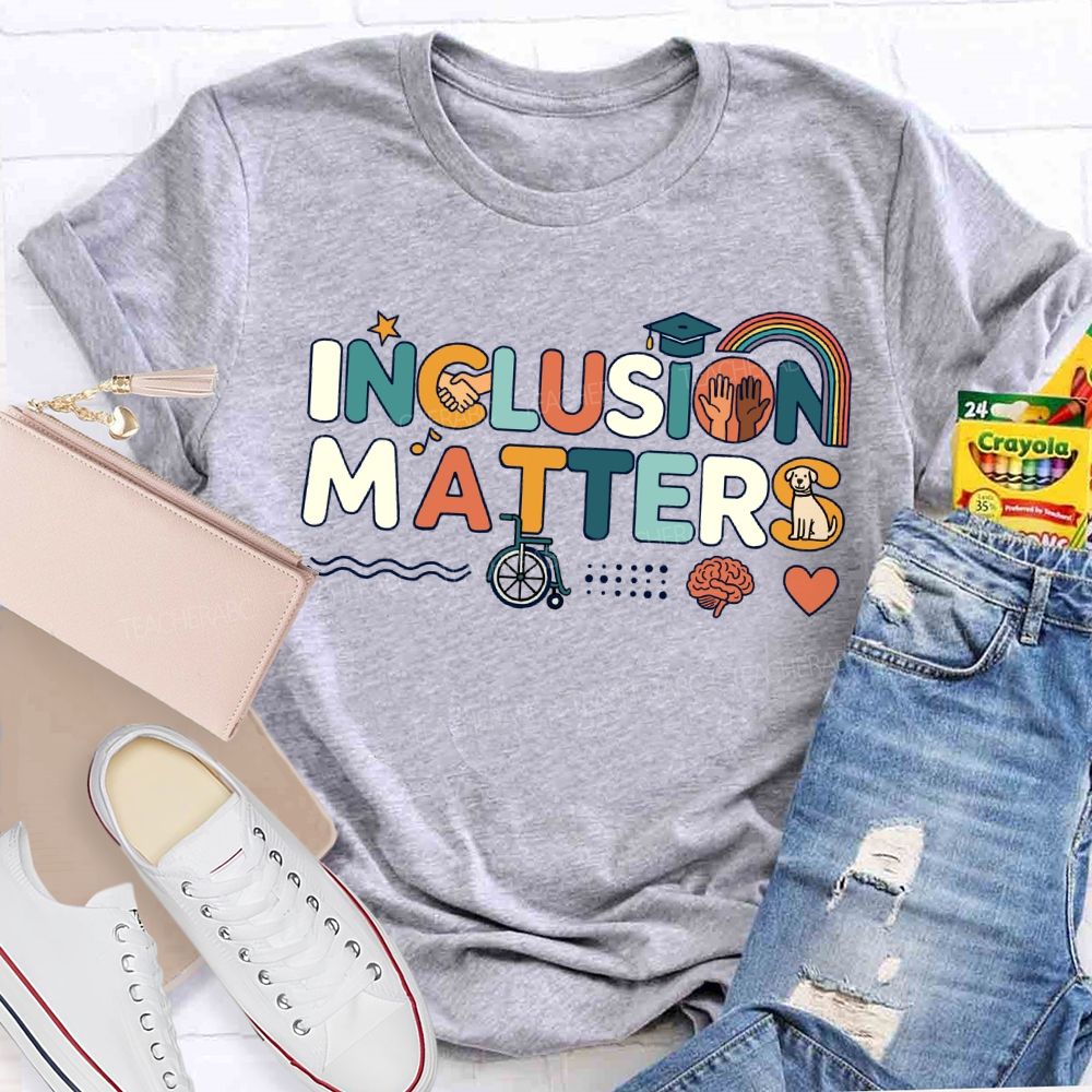 Inclusion Matters Star Rainbow Teacher T-Shirt