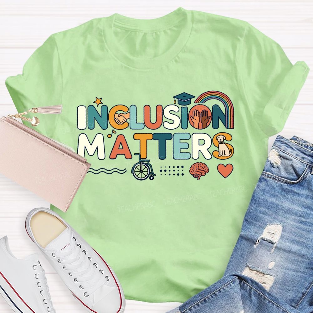 Inclusion Matters Star Rainbow Teacher T-Shirt