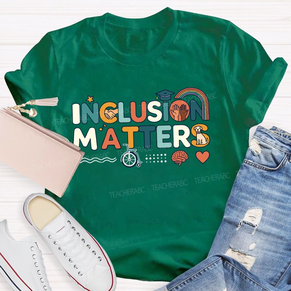 Inclusion Matters Star Rainbow Teacher T-Shirt