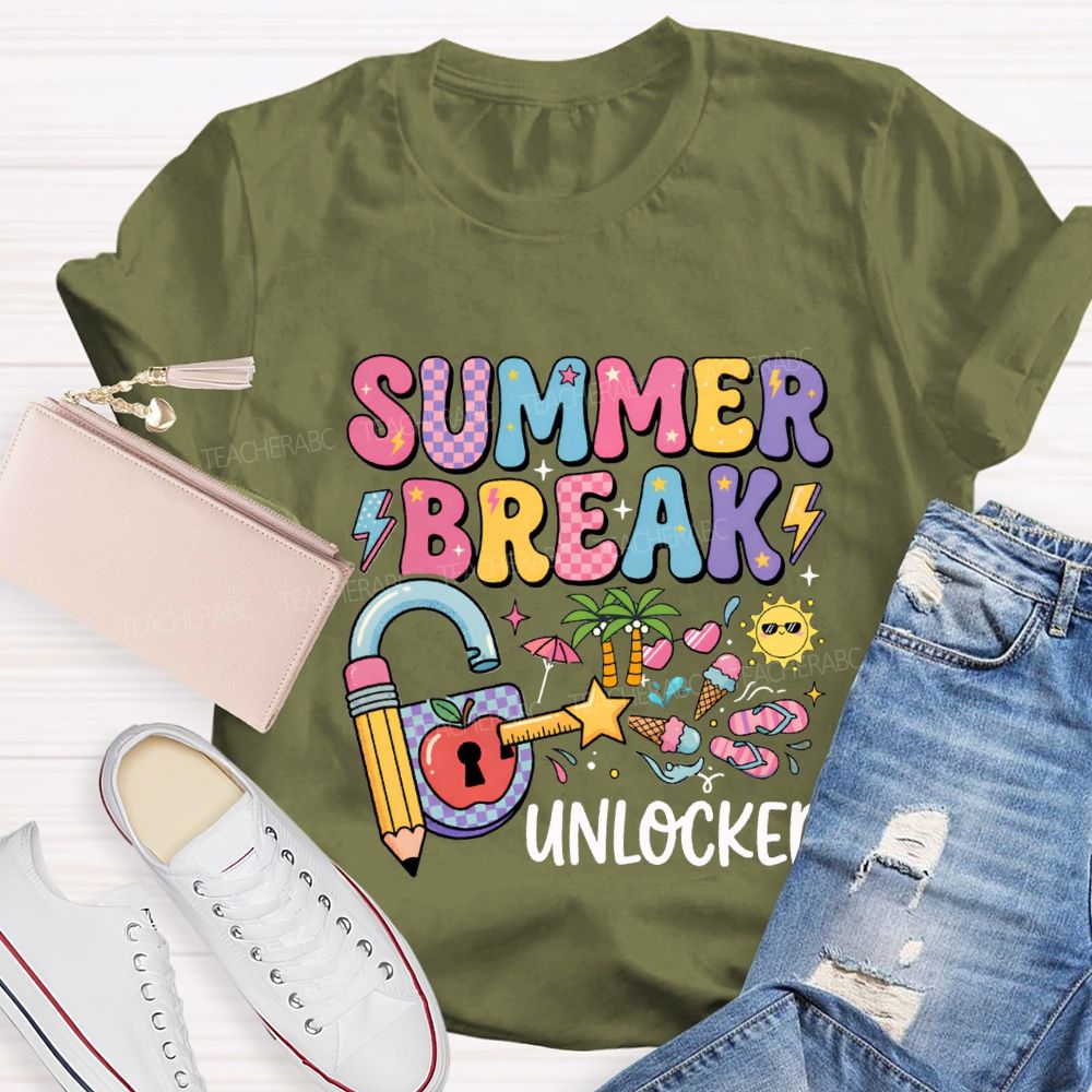 Summer Break Unlocked Teacher T-shirt