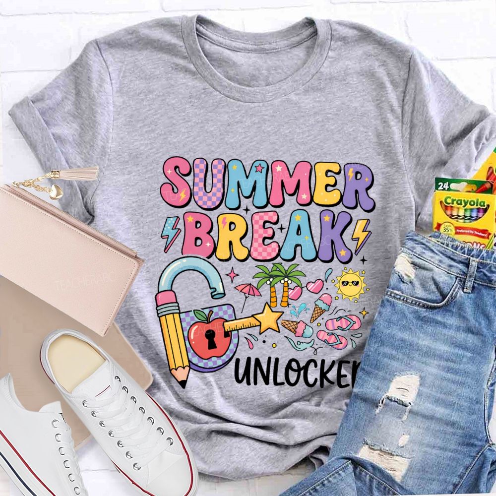 Summer Break Unlocked Teacher T-shirt