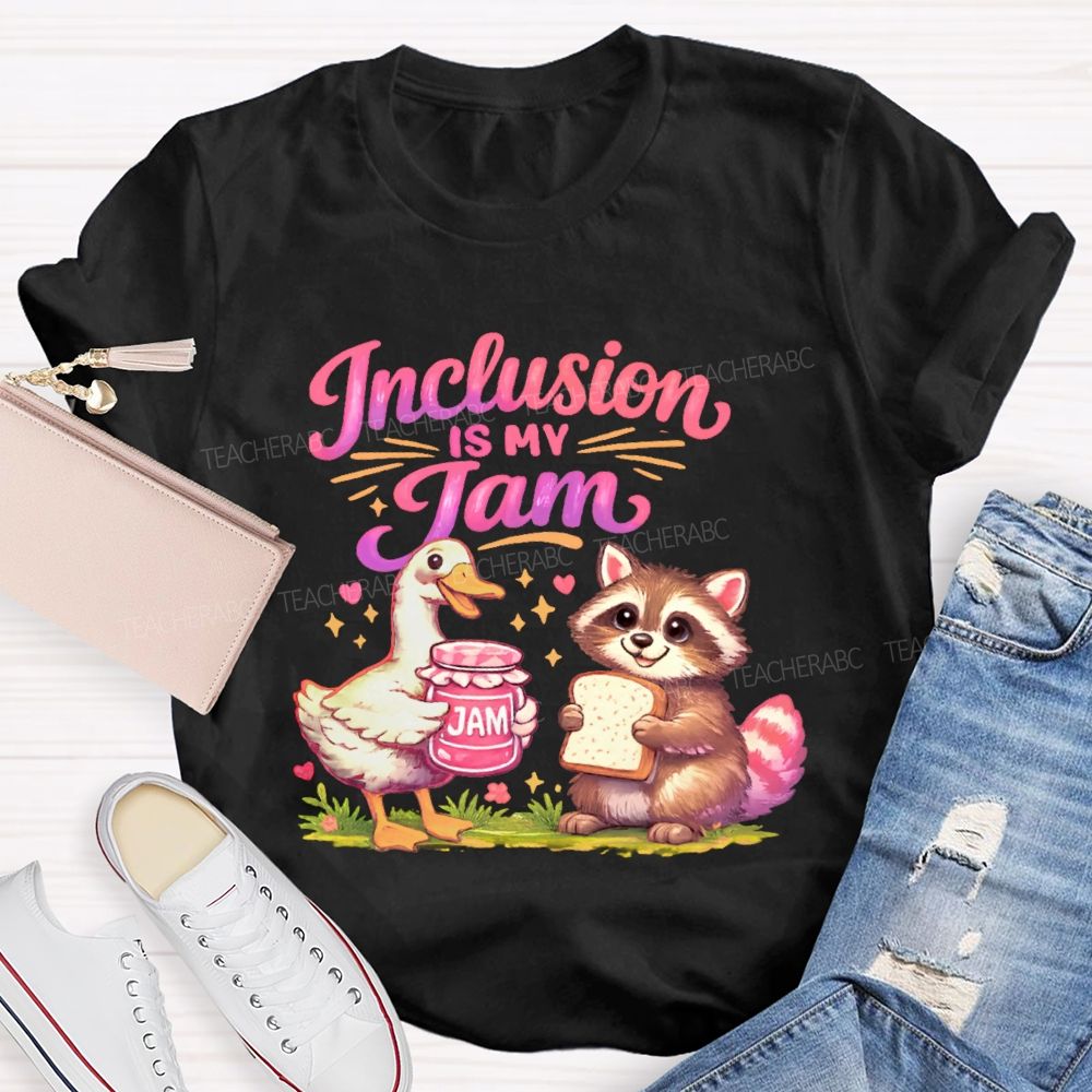 Inclusion Is My Jam Pattern Teacher T-shirt