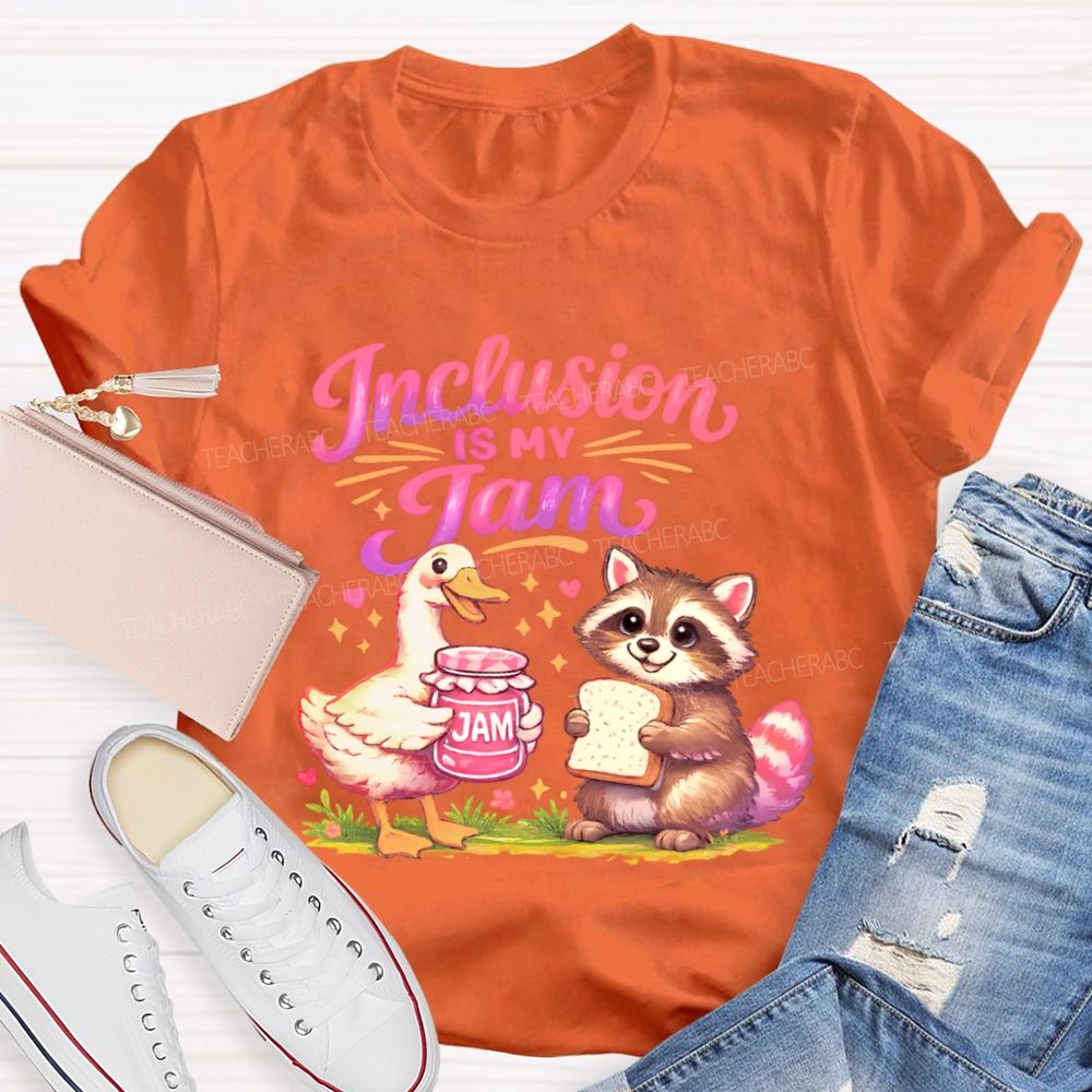 Inclusion Is My Jam Pattern Teacher T-shirt