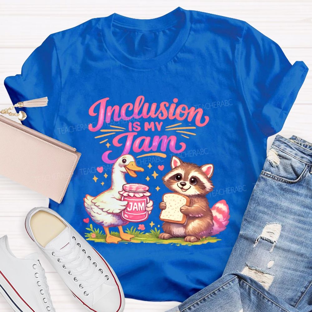 Inclusion Is My Jam Pattern Teacher T-shirt