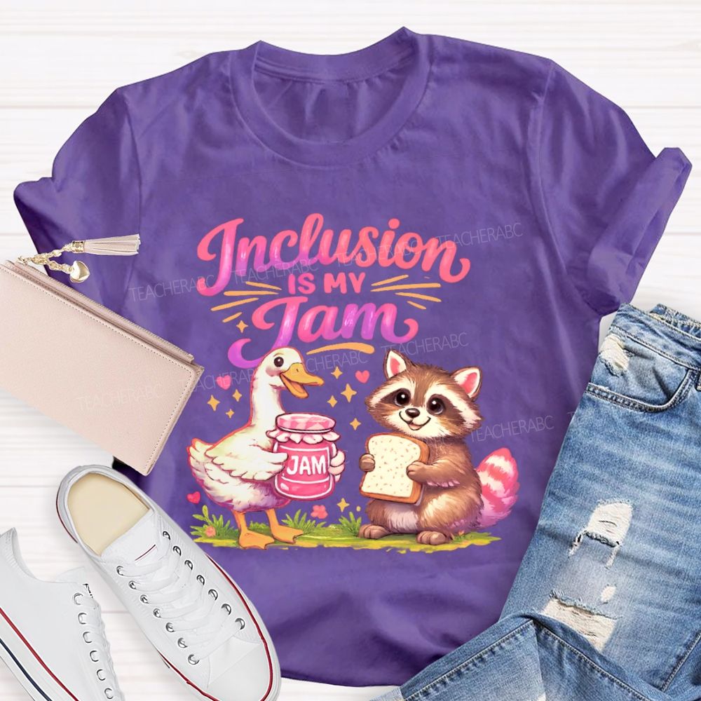 Inclusion Is My Jam Pattern Teacher T-shirt