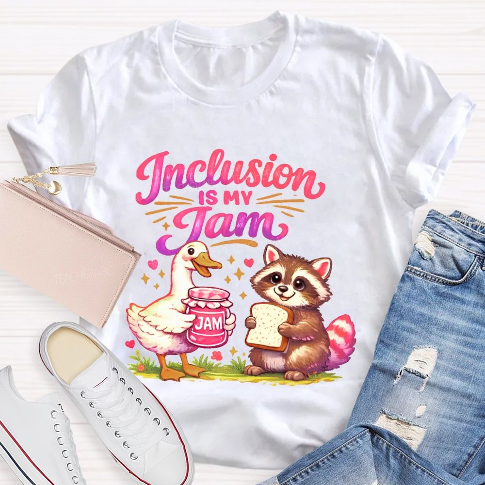 Inclusion Is My Jam Pattern Teacher T-shirt