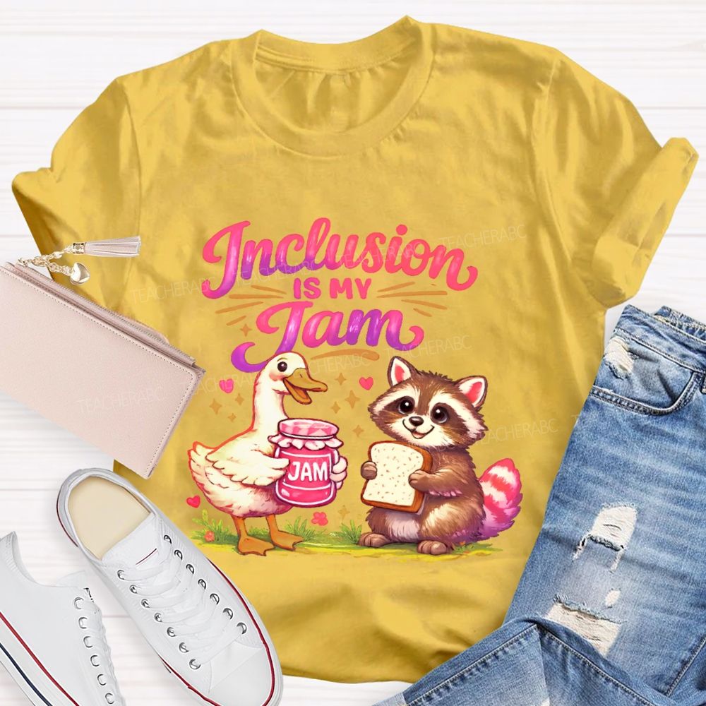 Inclusion Is My Jam Pattern Teacher T-shirt