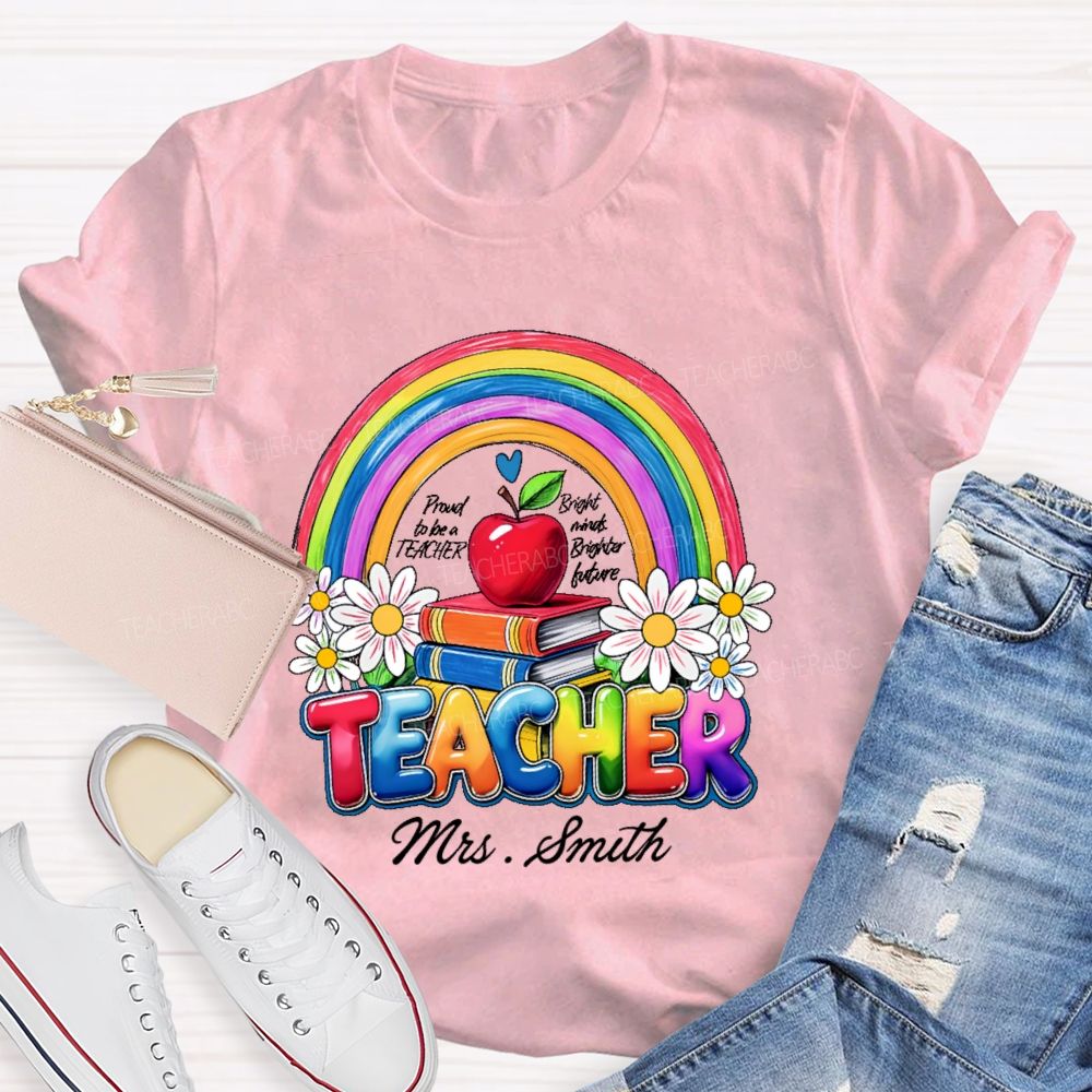 Personalized Name Proud To Be A Teacher Graphic Teacher T-shirt