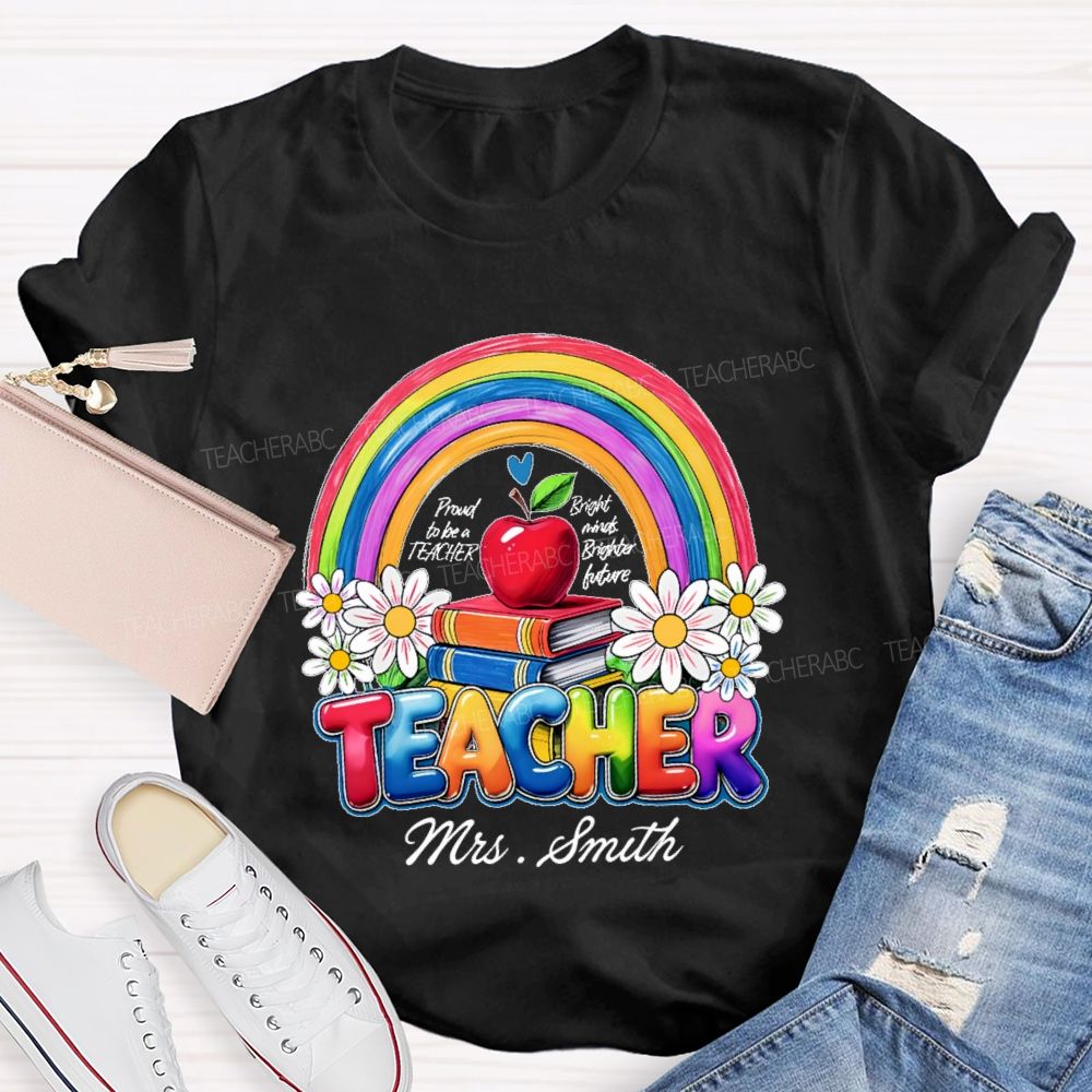 Personalized Name Proud To Be A Teacher Graphic Teacher T-shirt