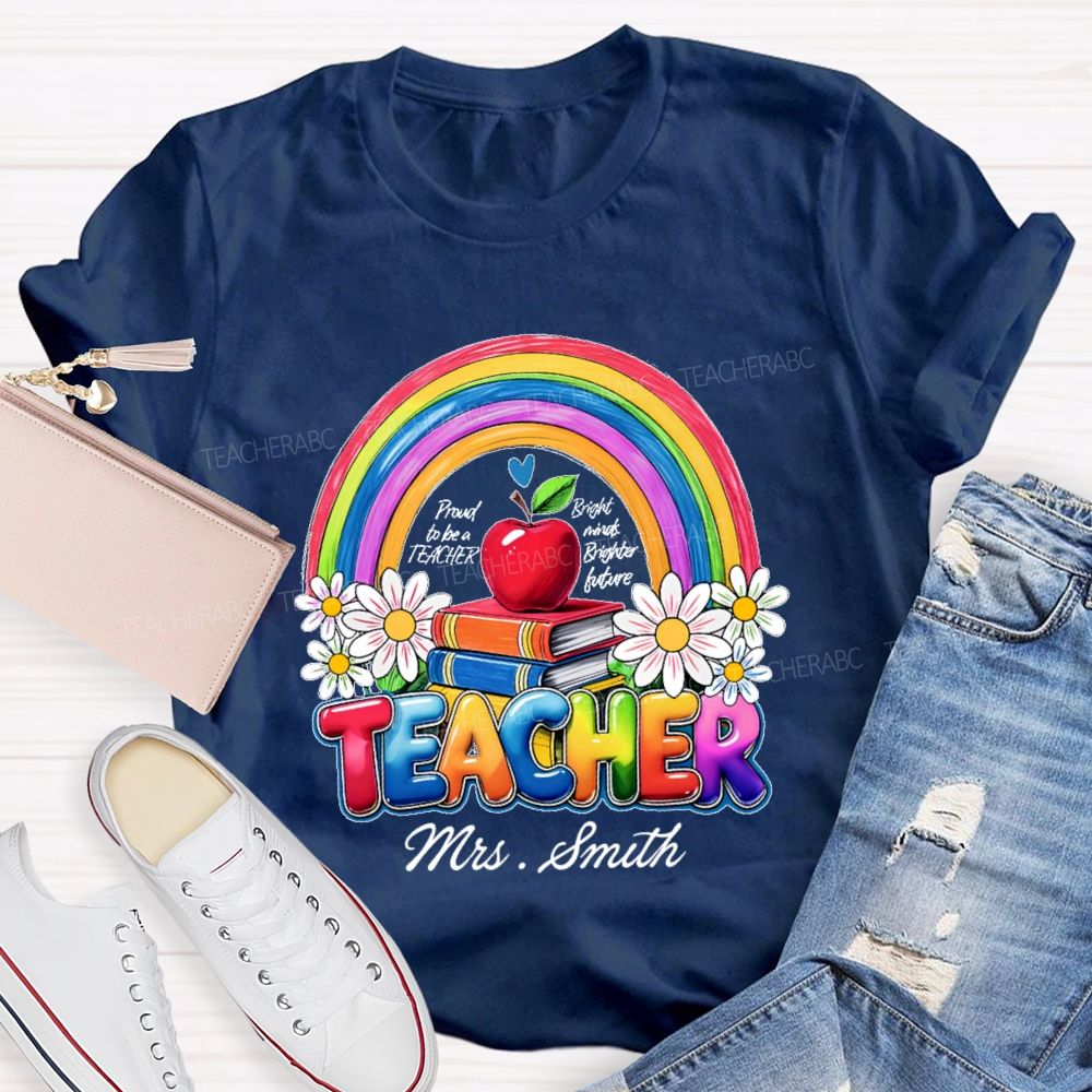 Personalized Name Proud To Be A Teacher Graphic Teacher T-shirt