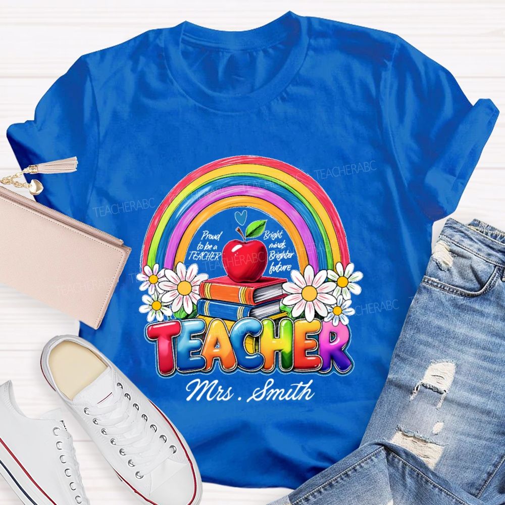 Personalized Name Proud To Be A Teacher Graphic Teacher T-shirt
