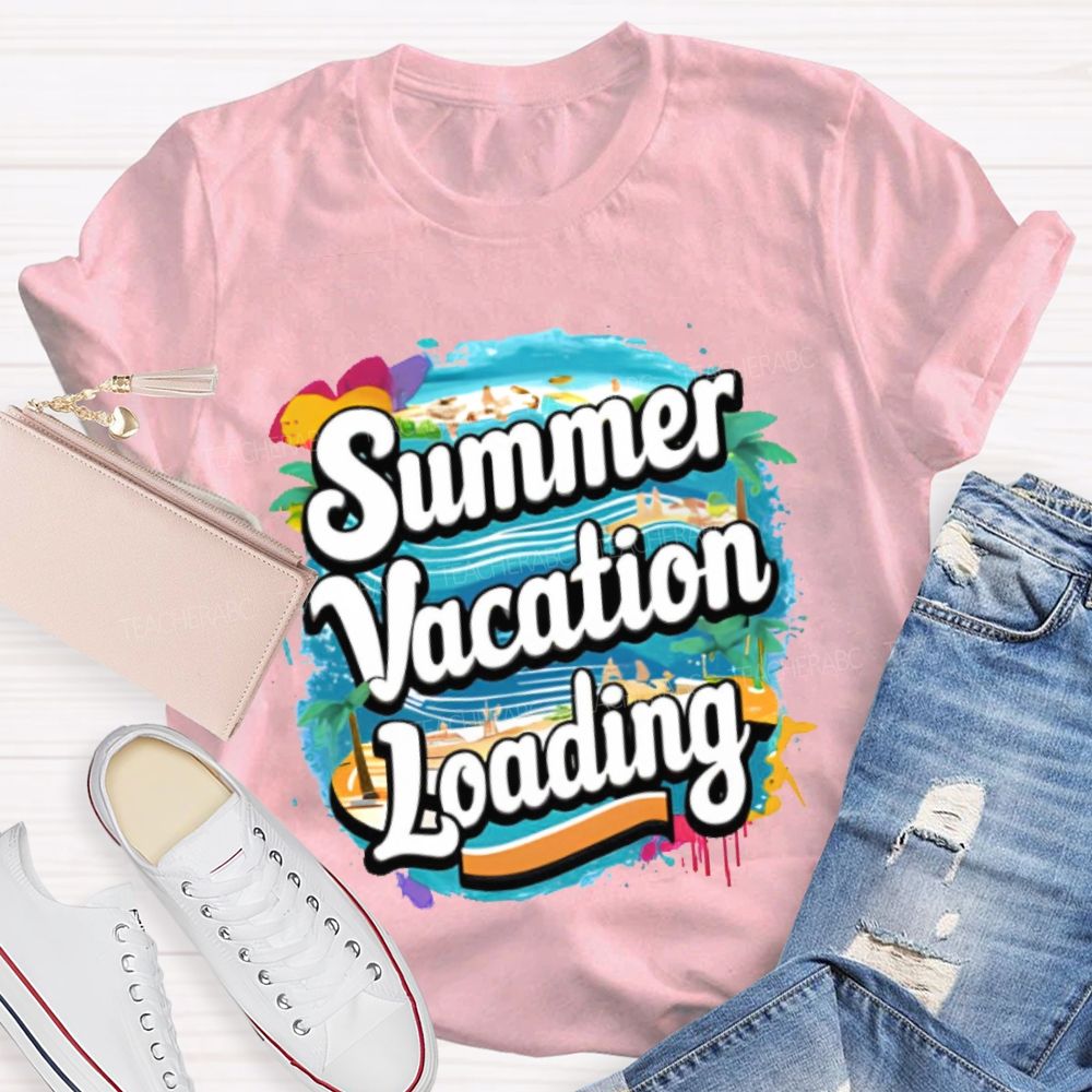 Summer Vacation Loading Graphic Teacher T-shirt