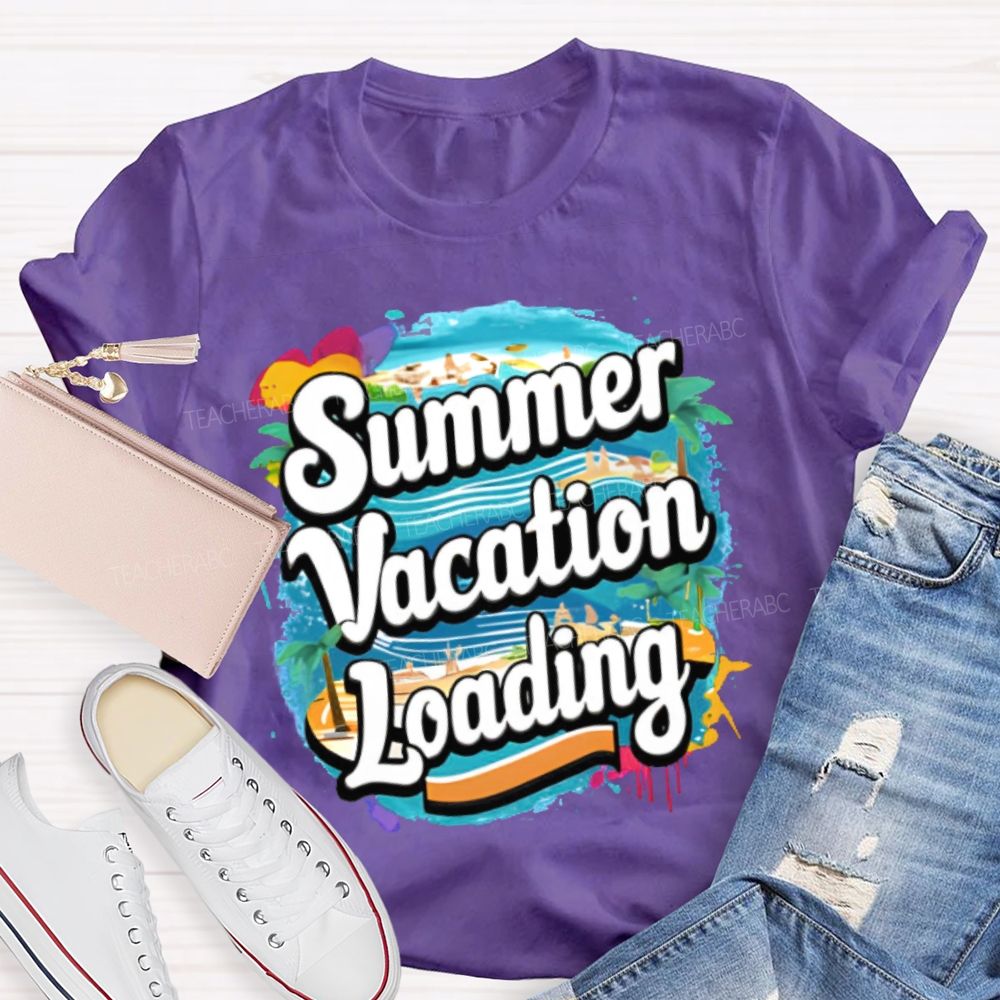 Summer Vacation Loading Graphic Teacher T-shirt