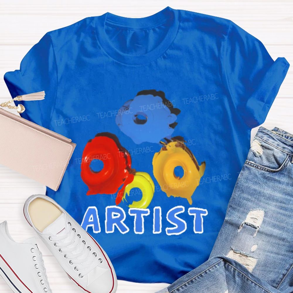 Artist Pigment Graphics Teacher T-shirt
