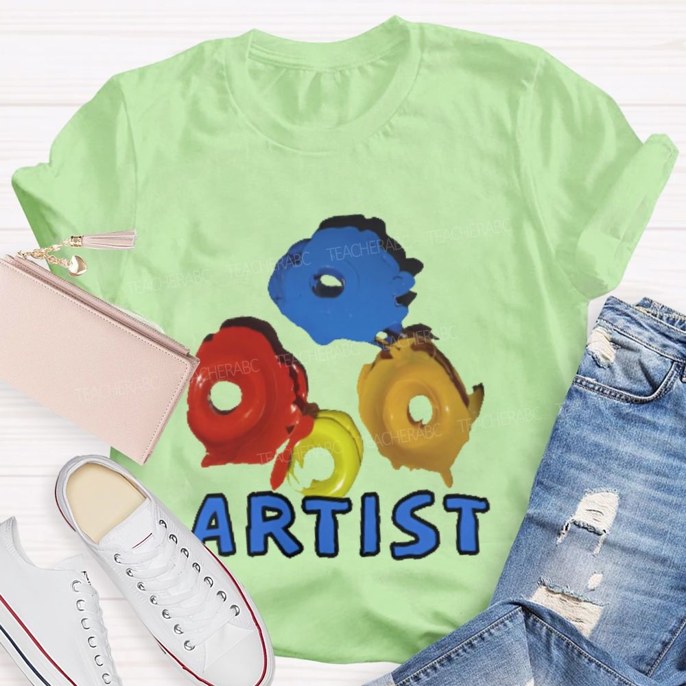 Artist Pigment Graphics Teacher T-shirt