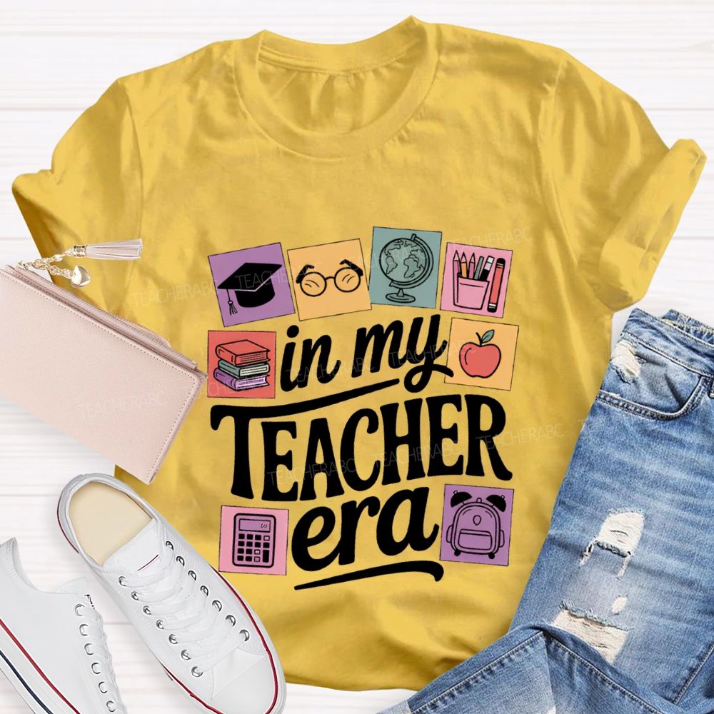 In My Teacher Era And Office Supplies Teacher T-shirt