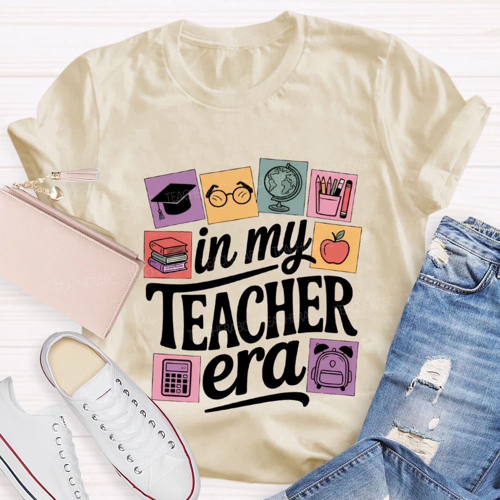 In My Teacher Era And Office Supplies Teacher T-shirt