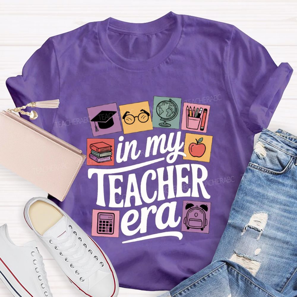 In My Teacher Era And Office Supplies Teacher T-shirt