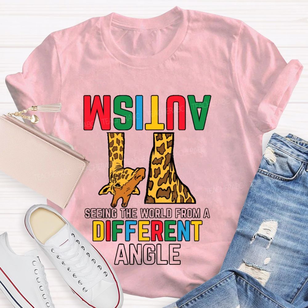 Autism Seeing The World From A Different Angle Pattern Teacher T-shirt