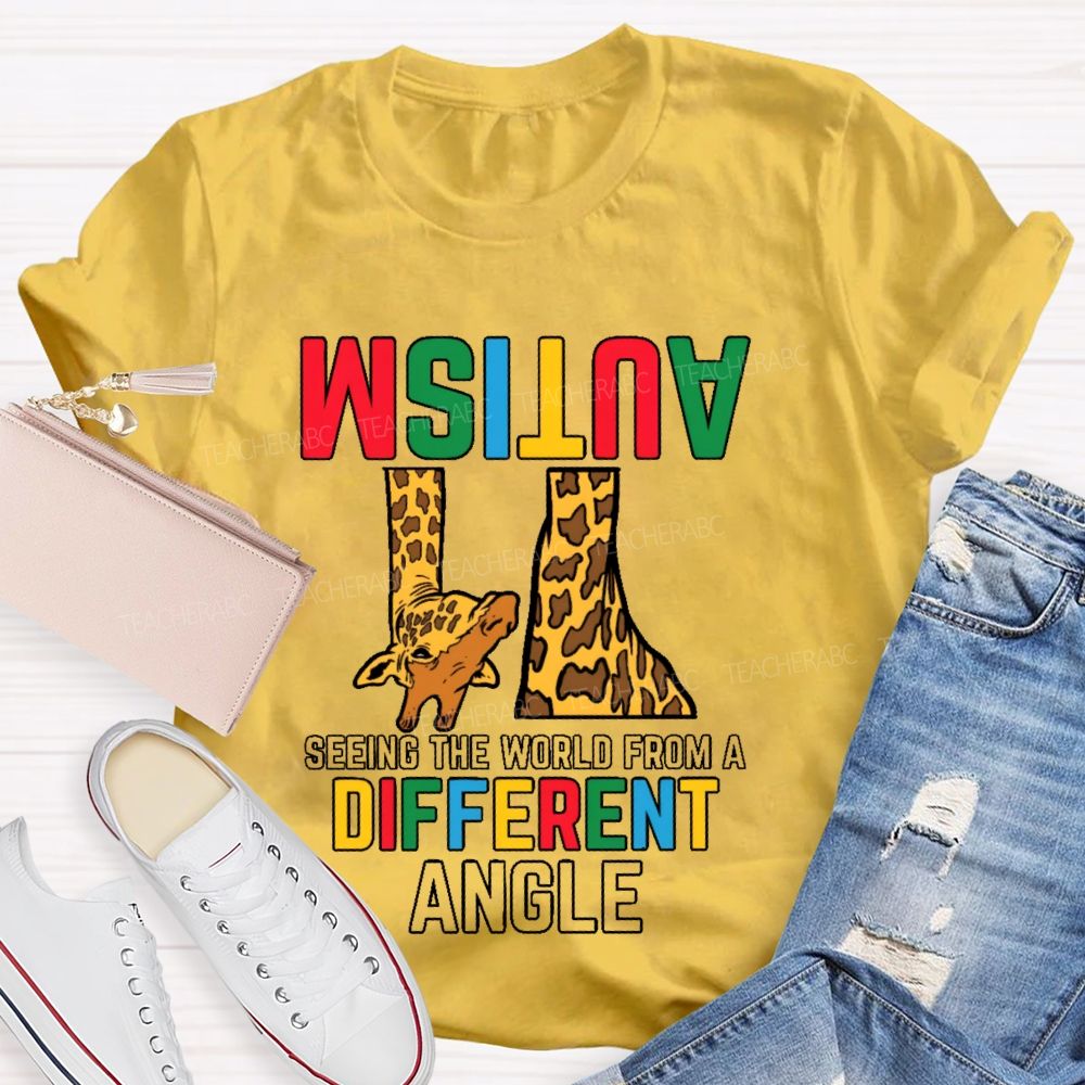 Autism Seeing The World From A Different Angle Pattern Teacher T-shirt