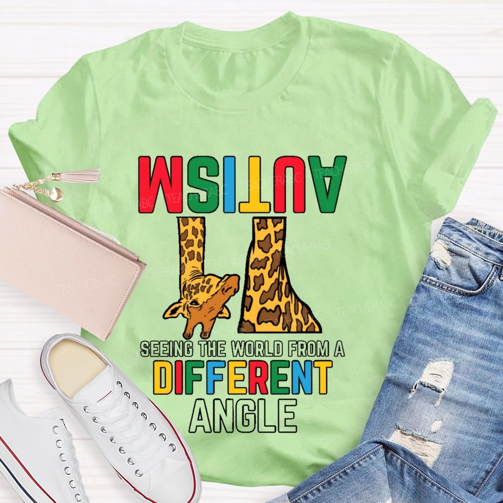 Autism Seeing The World From A Different Angle Pattern Teacher T-shirt