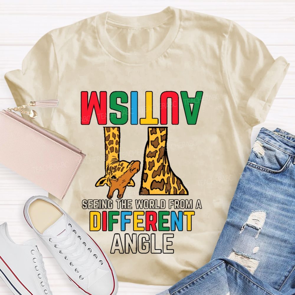Autism Seeing The World From A Different Angle Pattern Teacher T-shirt