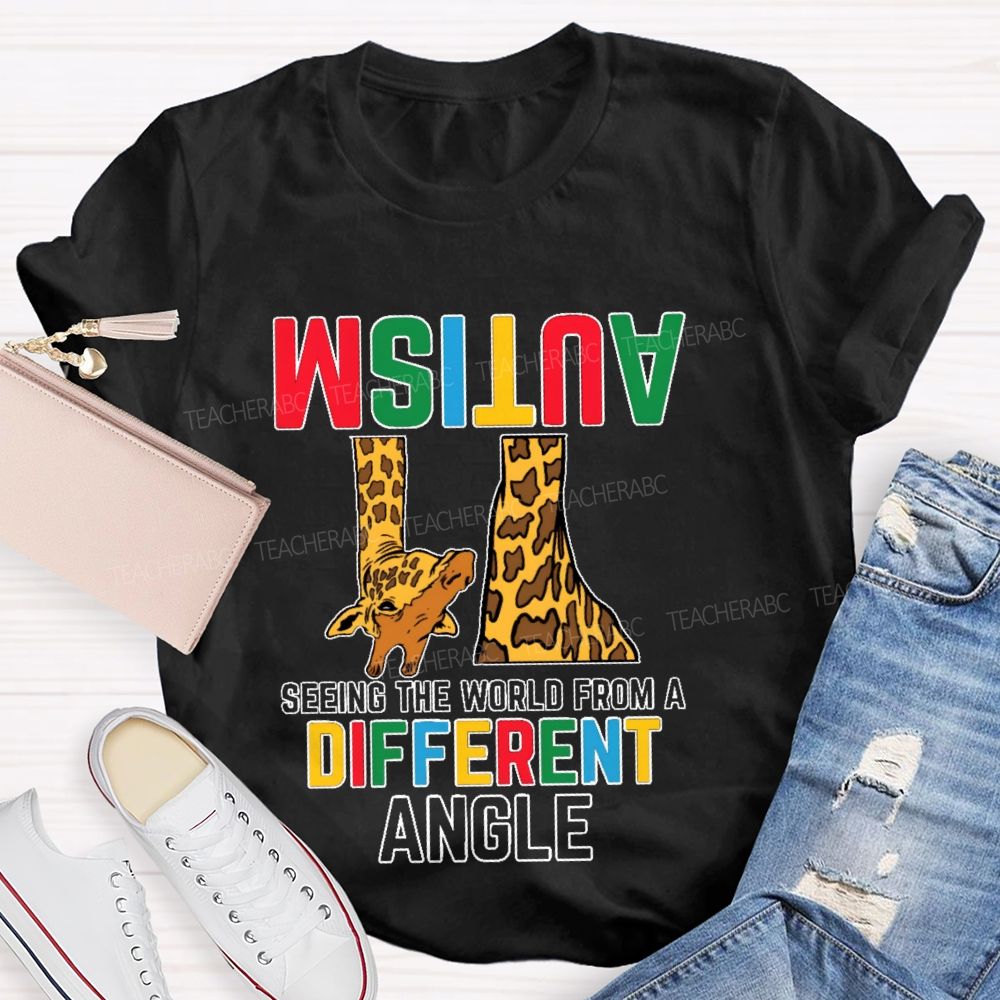 Autism Seeing The World From A Different Angle Pattern Teacher T-shirt