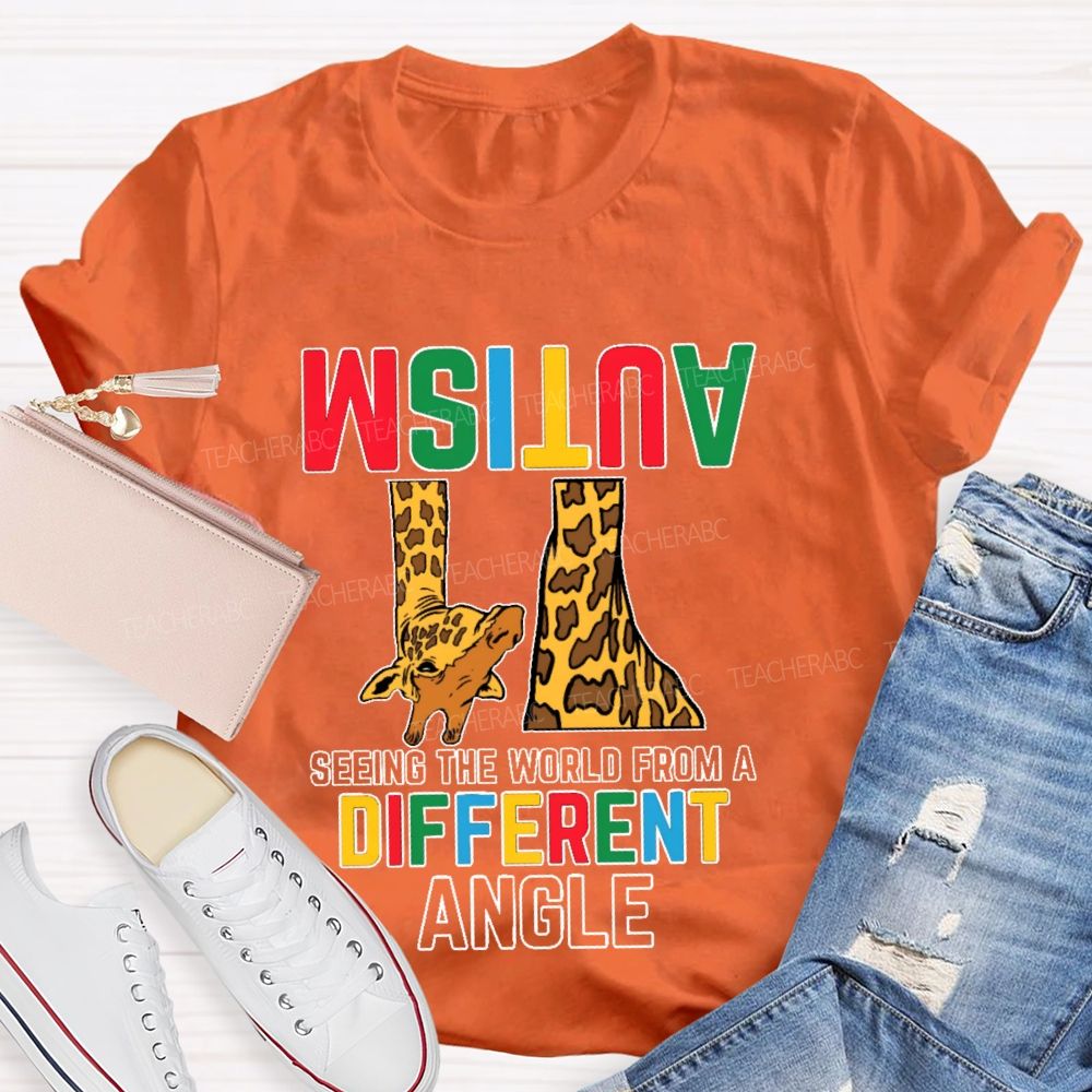 Autism Seeing The World From A Different Angle Pattern Teacher T-shirt