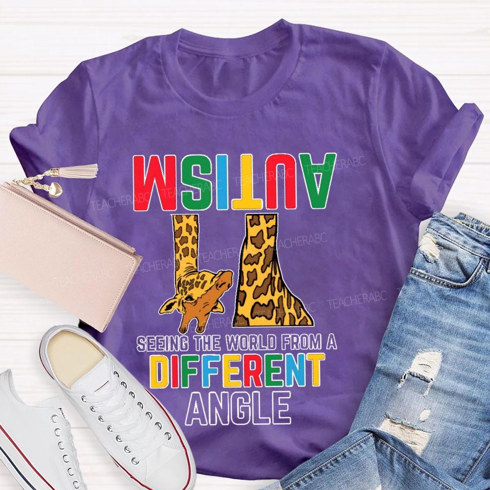 Autism Seeing The World From A Different Angle Pattern Teacher T-shirt