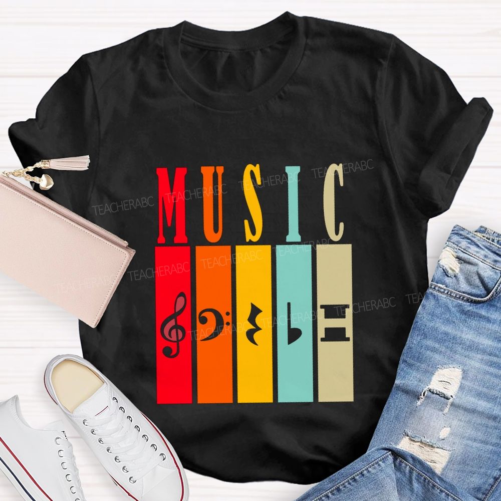 Music Teacher Musical Notes And Instruments Teacher T-shirt