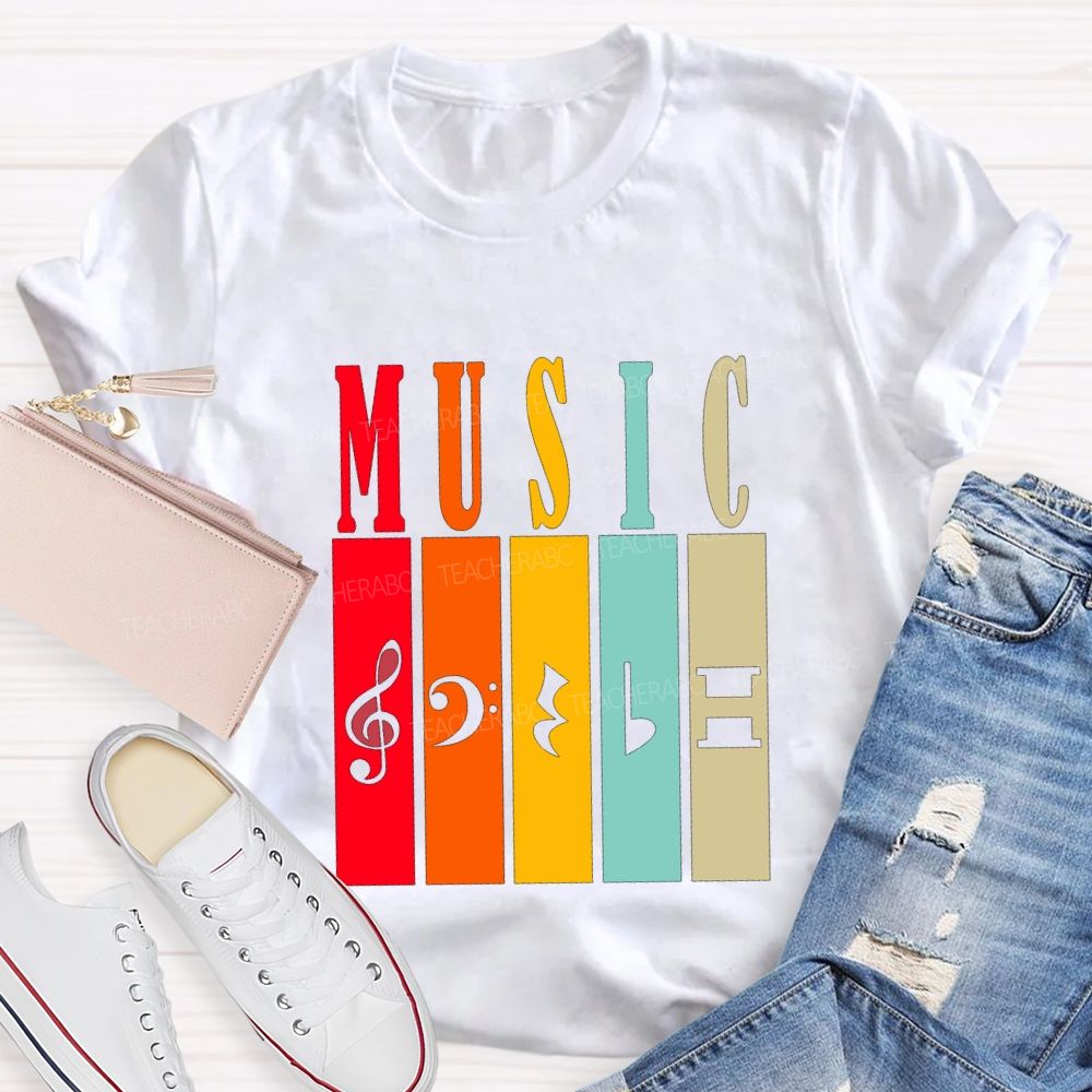Music Teacher Musical Notes And Instruments Teacher T-shirt