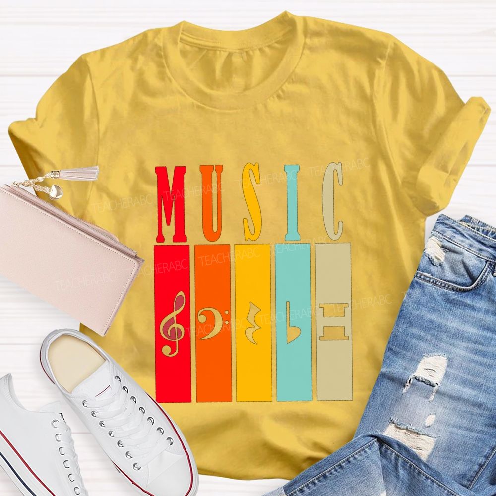 Music Teacher Musical Notes And Instruments Teacher T-shirt