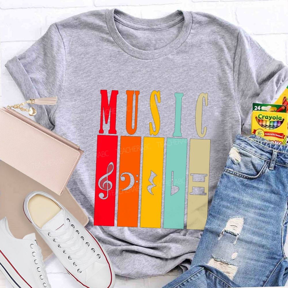 Music Teacher Musical Notes And Instruments Teacher T-shirt