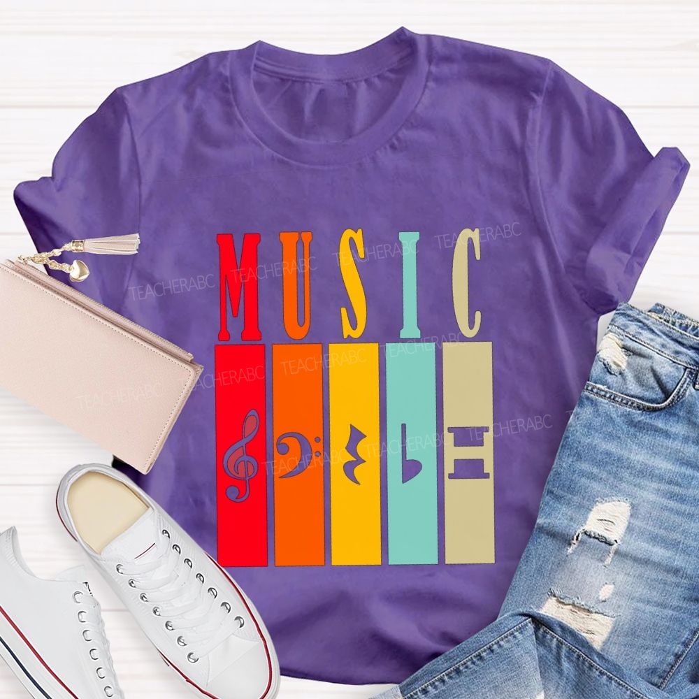 Music Teacher Musical Notes And Instruments Teacher T-shirt