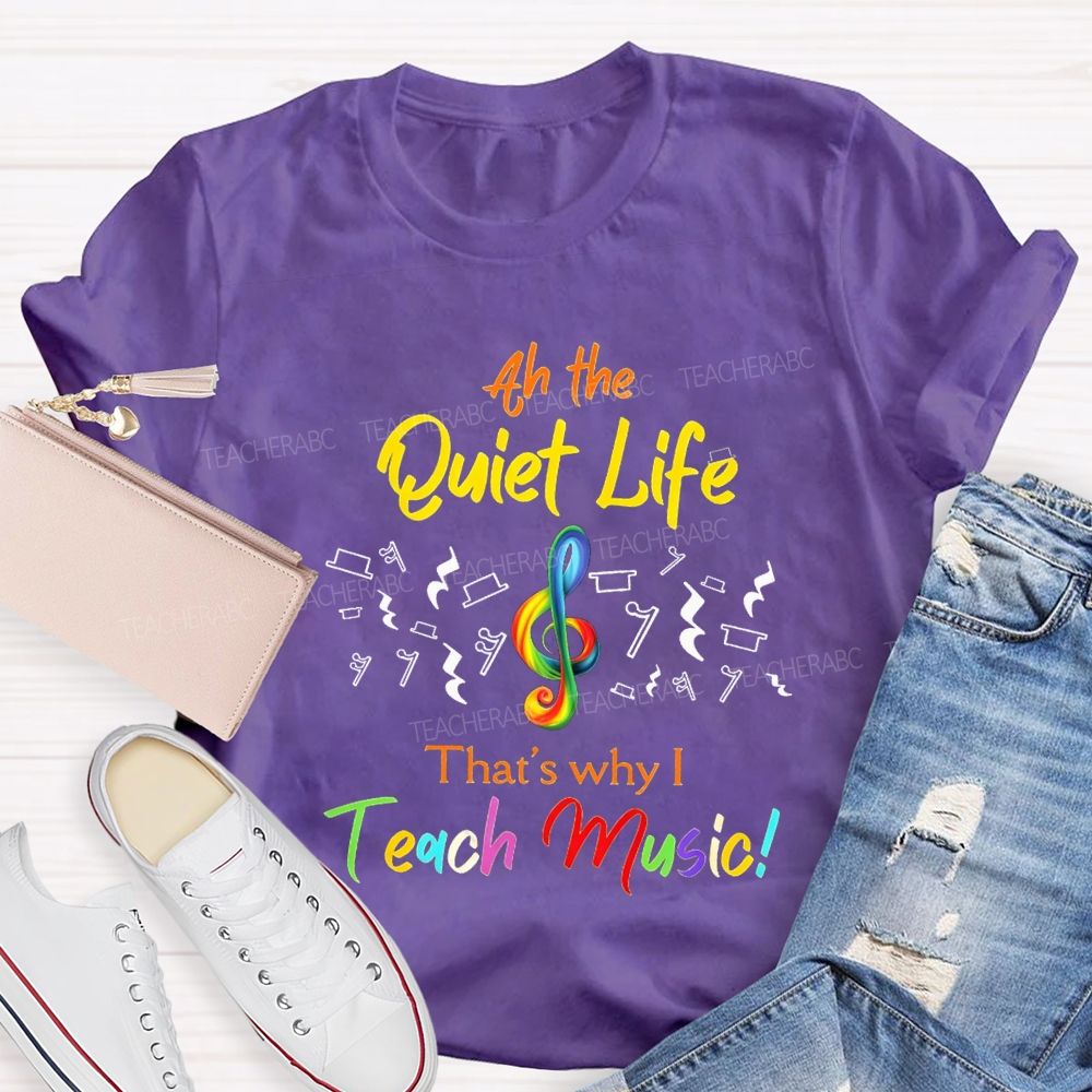 At The Quiet Life That'S Why Teach Music Teacher T-shirt