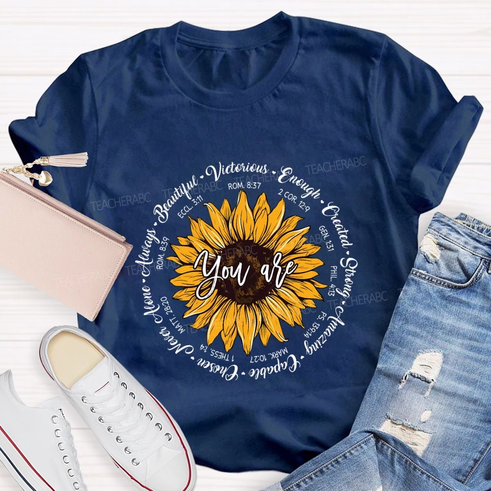You Are Beautiful Victorious Enough Created Amazing Chosen Teacher T-shirt