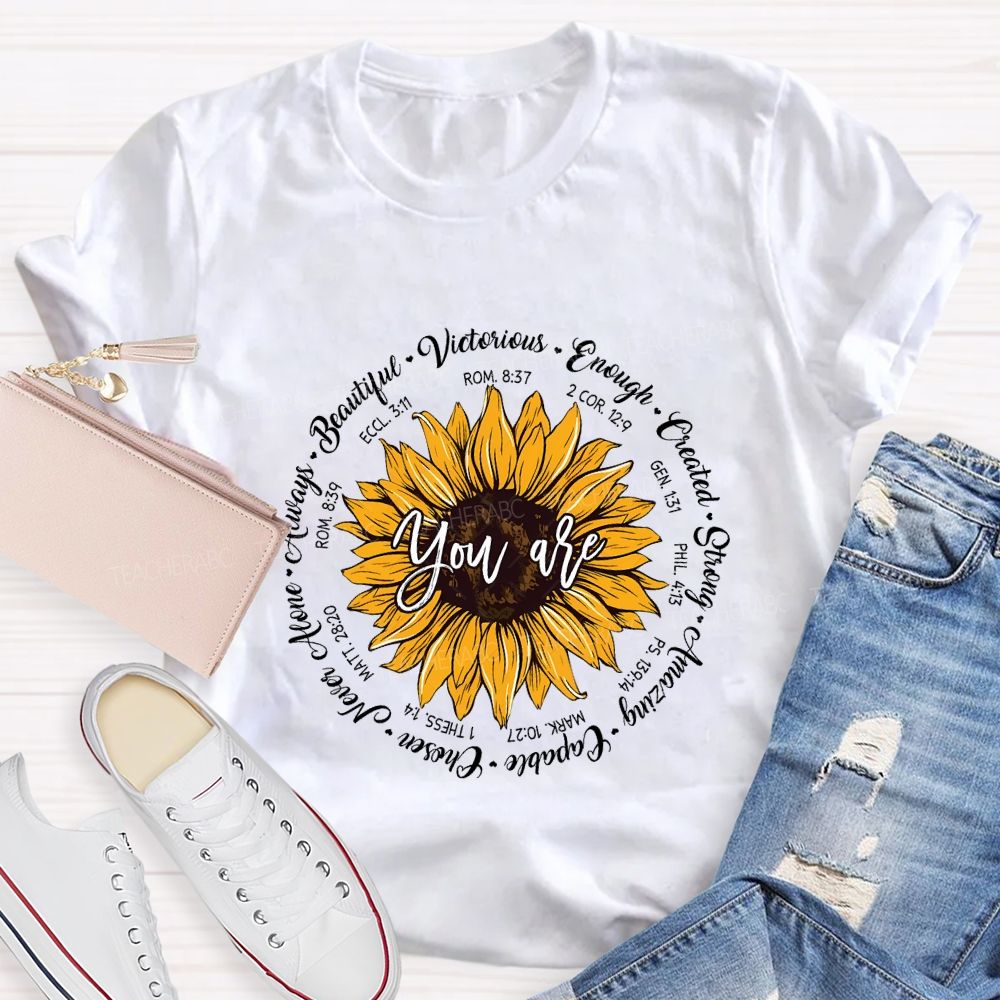 You Are Beautiful Victorious Enough Created Amazing Chosen Teacher T-shirt